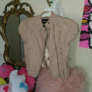 Girls pink short sleeved jacket